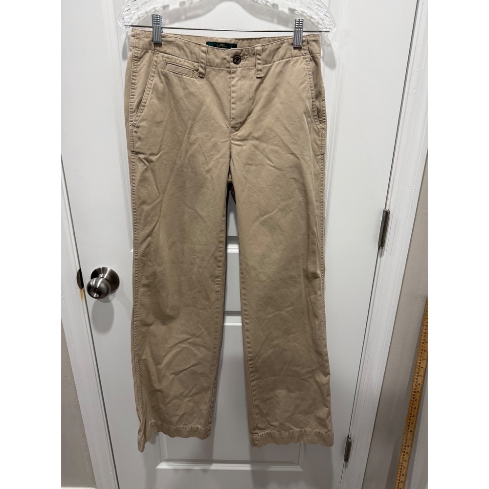 Lauren Jeans Co. Ralph Lauren Women Pants 100% Cotton Chino Tan 4